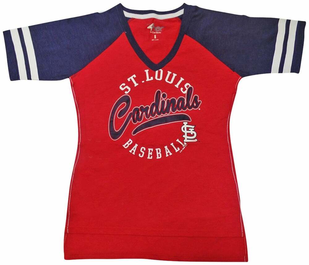 New G-III Sports St. Louis Cardinals Women's V-Neck Fastball T-Shirt